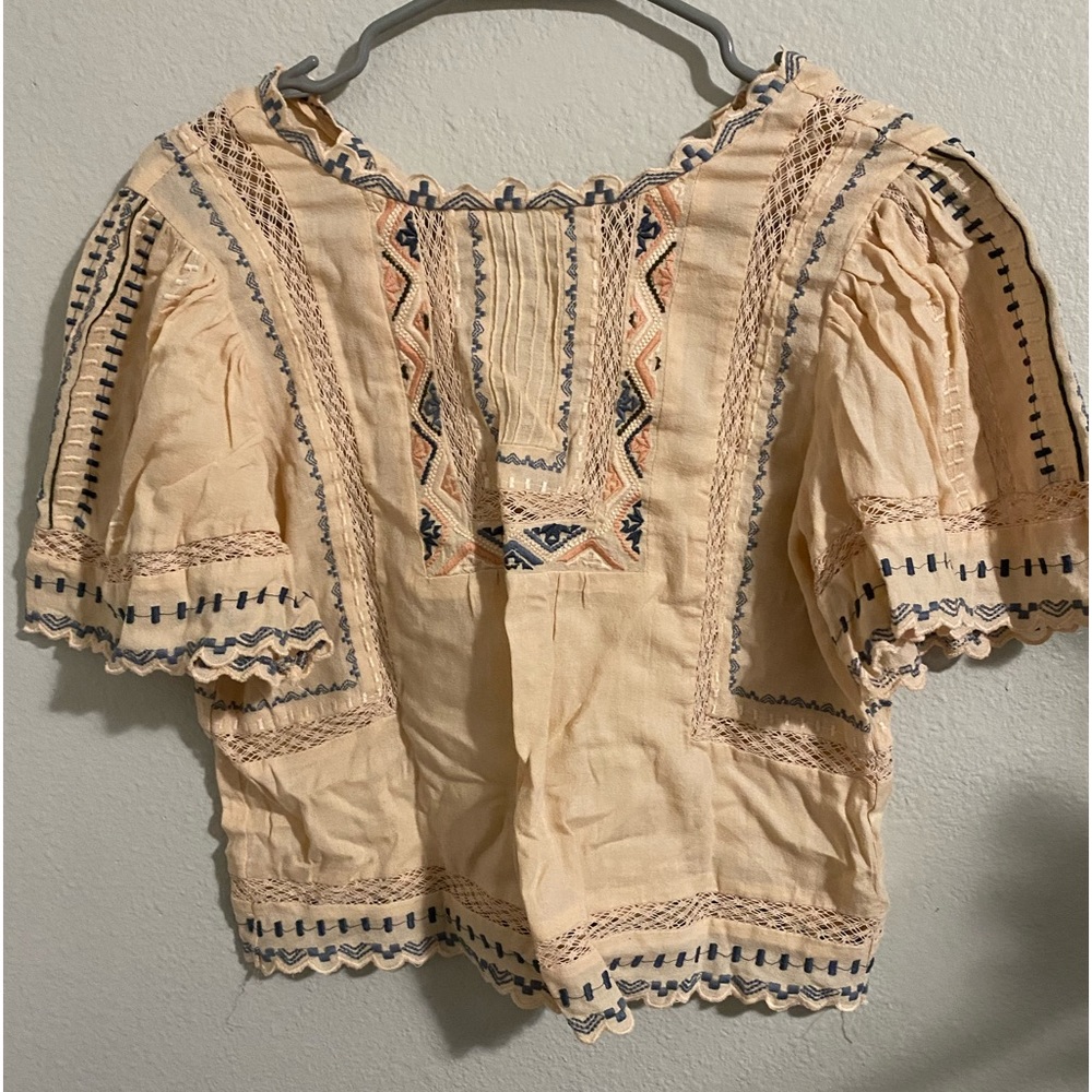 rebecca taylor cream colored blouse